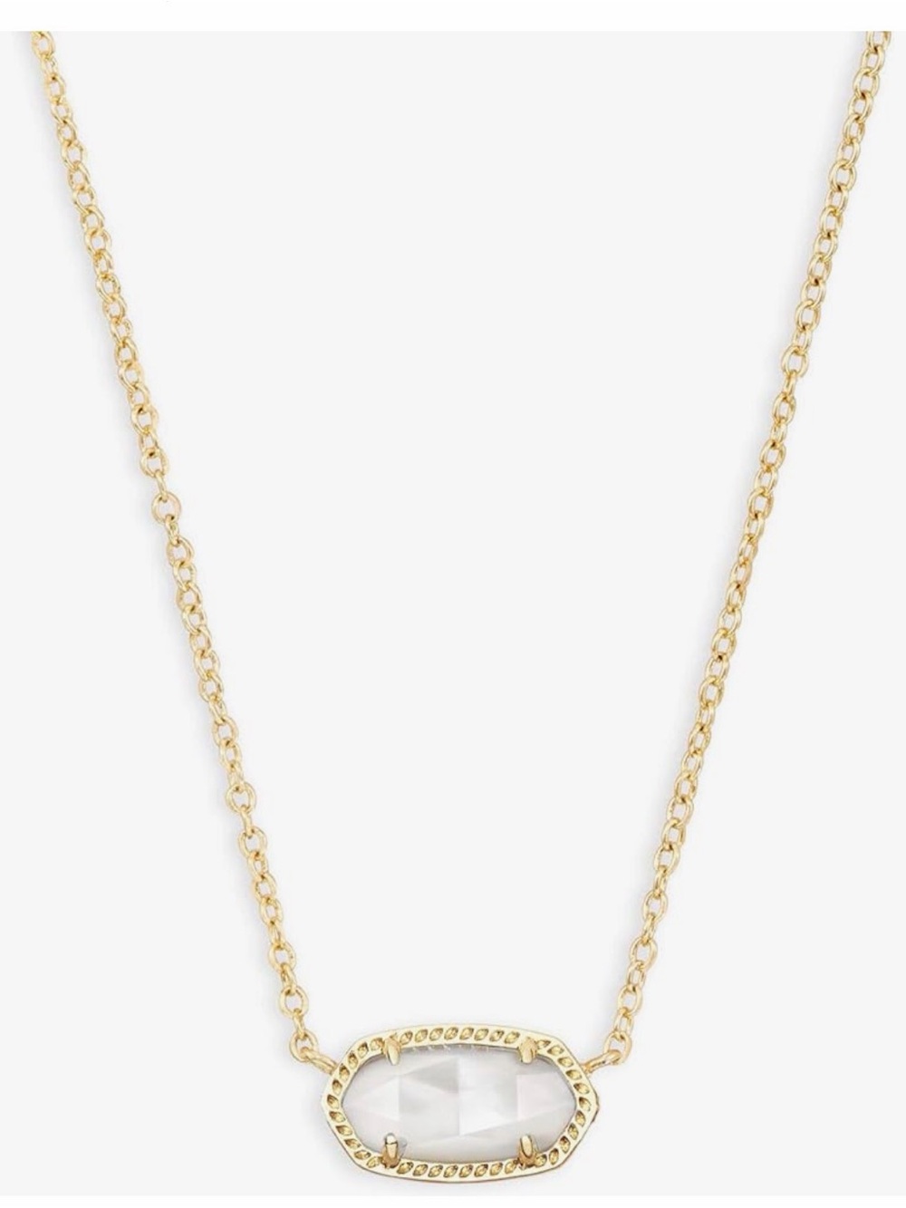 Kendra Scott Gold Necklace with White Faceted Stone